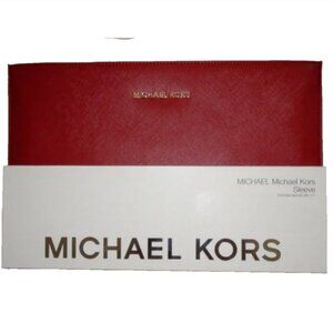 Michael Michael Kors Macbook Air 11' Red Leather Saffiano Sleeve
